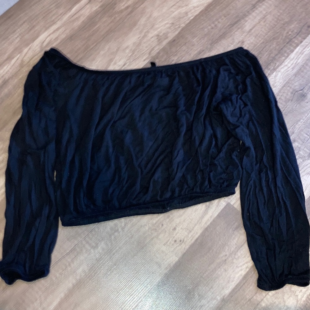 Off the shoulder black crop top